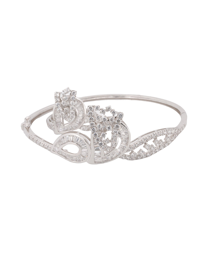 Bigeasy Jewellers White Gold Bangle & Ring Set – 13.94g, Size 2.5